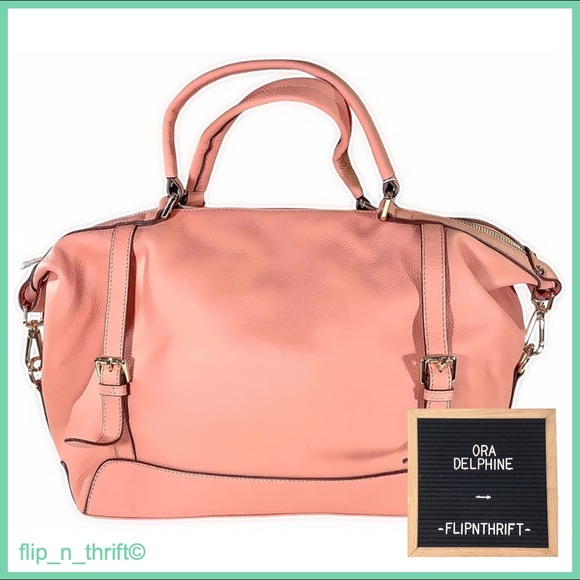 🏷NWT ORA DELPHINE Pink Leather Large Hobo Bag👜 - Picture 1 of 10
